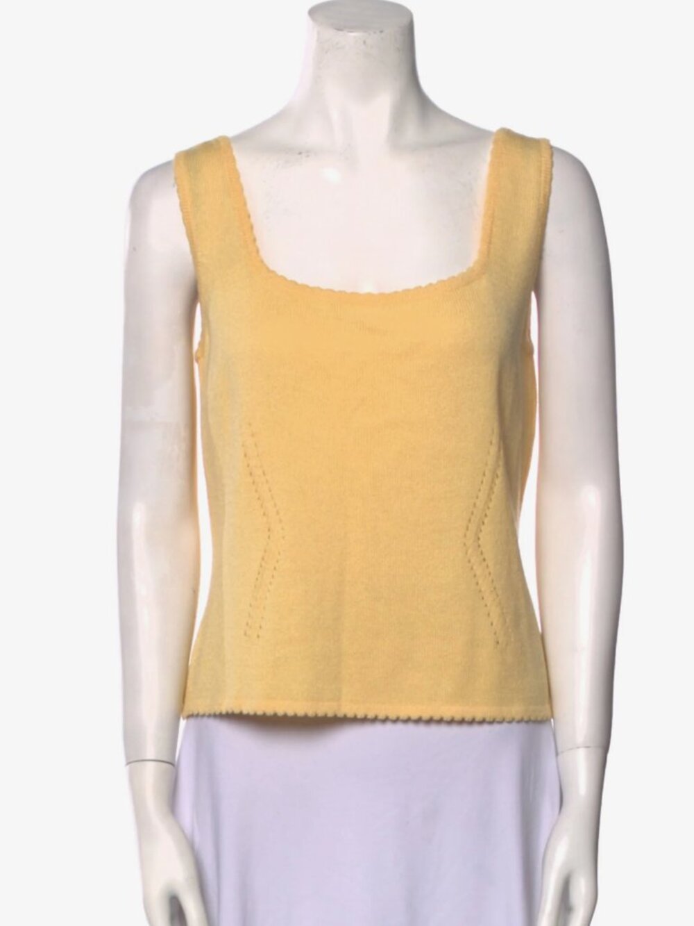 St. John  Square Neckline Sleeveless Top  Yellow | Size: S